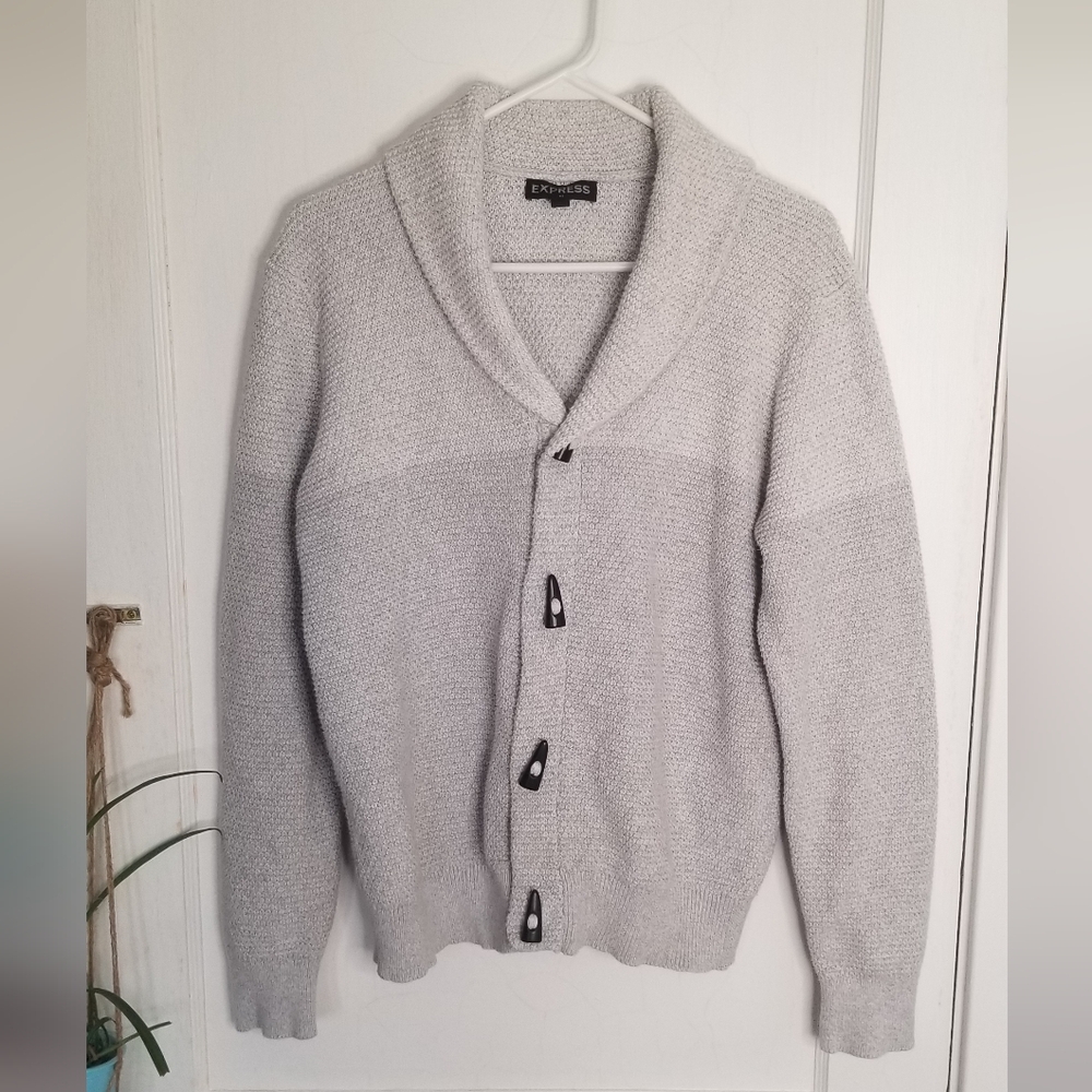 Express Mens Cardigan Medium 100% Cotton
